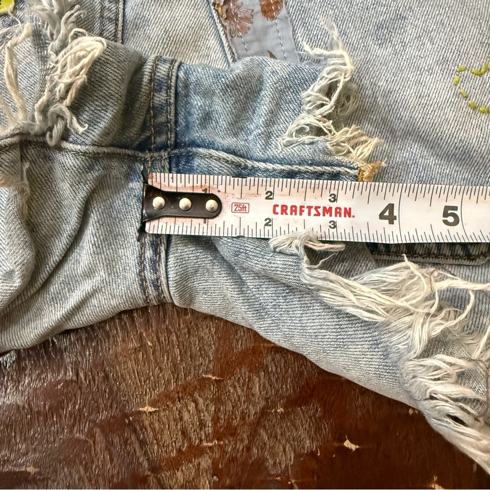 BDG A Line Light Blue Patchwork Jean Shorts - Picture 12 of 13